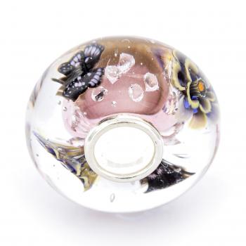 Soft Old Pink Butterfly Monroe - Elfbeads Glas